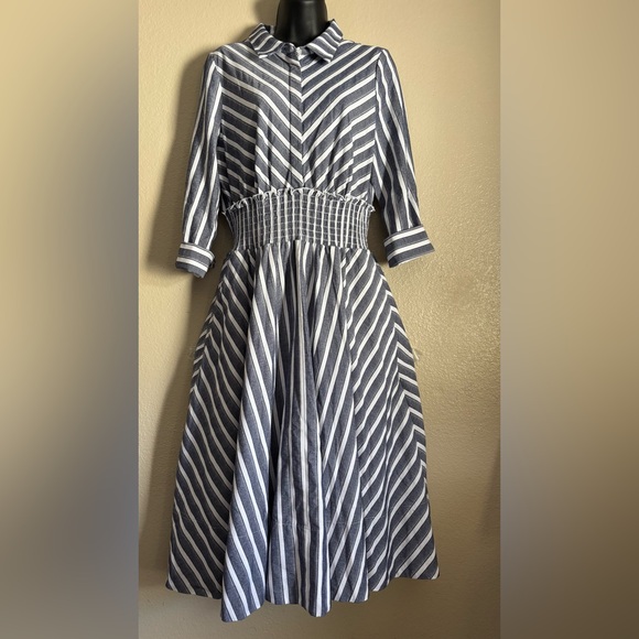 Eliza J Dresses & Skirts - Eliza J Black and White Fit and Flare Dress with Pleated Skirt Size 12